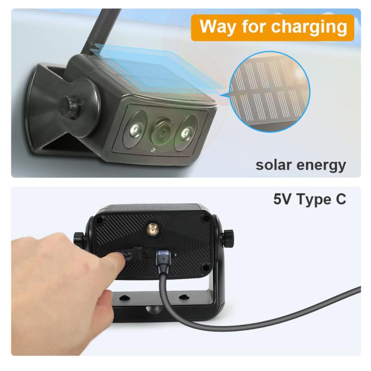 Telecamera posteriore per auto magnetica a energia solare, wireless 2.4G WiFi con telecomando., Car Rear View Reversing Camera