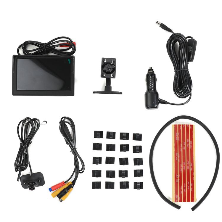Kit di assistenza all'immagine con telecamera anteriore e laterale per il rilevamento dell'angolo cieco, schermo HD da 5 pollici 1080P., Side Front Blind Spot Camera