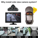 Kit di assistenza all'immagine con telecamera anteriore e laterale per il rilevamento dell'angolo cieco, schermo HD da 5 pollici 1080P., Side Front Blind Spot Camera