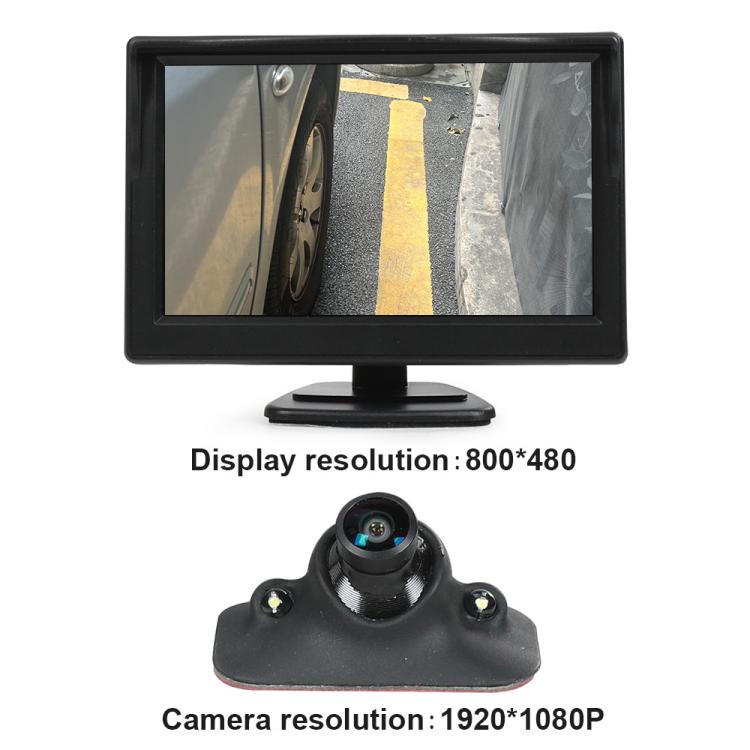 Kit di assistenza all'immagine con telecamera anteriore e laterale per il rilevamento dell'angolo cieco, schermo HD da 5 pollici 1080P., Side Front Blind Spot Camera