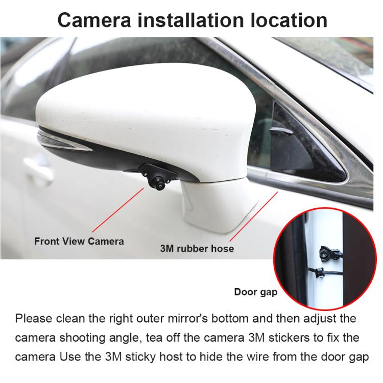 Kit di assistenza all'immagine con telecamera anteriore e laterale per il rilevamento dell'angolo cieco, schermo HD da 5 pollici 1080P., Side Front Blind Spot Camera