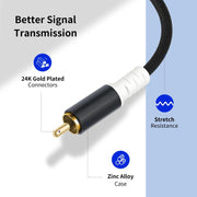 2 RCA Male to 2 RCA Male Audio Cable, 1m, 2m, 3m, 5m, 7.6m
