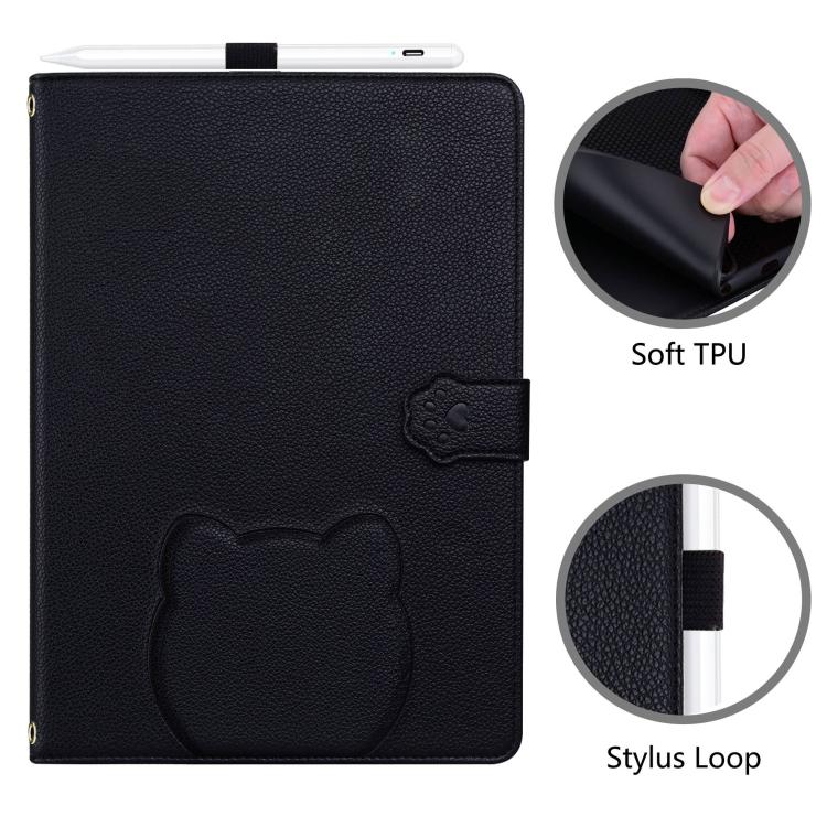 Custodia per tablet in pelle effetto pelle di gatto con motivo litchi, For Galaxy Tab S10 FE+ / S11