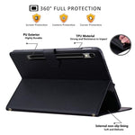 Custodia per tablet in pelle effetto pelle di gatto con motivo litchi, For Galaxy Tab S10 FE+ / S11