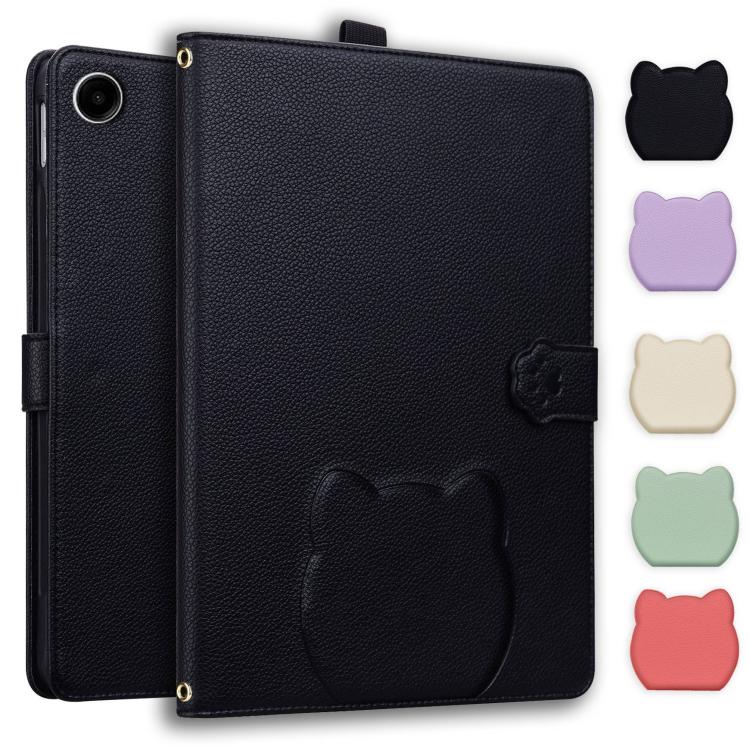 Custodia per tablet in pelle effetto pelle di gatto con motivo litchi, For Galaxy Tab S12+, For Galaxy Tab S12 Utra /S11 Ultra /S10 Ultra, For Galaxy Tab A11+ / A9+, For Galaxy Tab A11 / A9