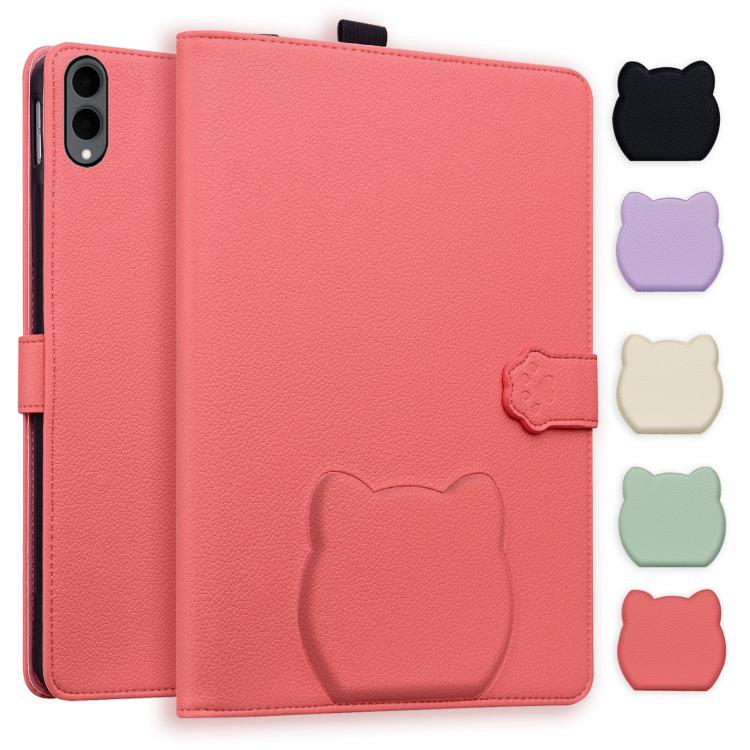Custodia per tablet in pelle effetto pelle di gatto con motivo litchi, For Galaxy Tab S12+, For Galaxy Tab S12 Utra /S11 Ultra /S10 Ultra, For Galaxy Tab A11+ / A9+, For Galaxy Tab A11 / A9