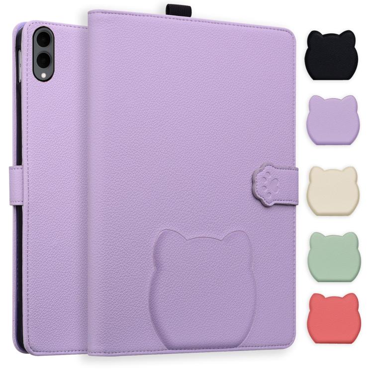 Custodia per tablet in pelle effetto pelle di gatto con motivo litchi, For Galaxy Tab S12+, For Galaxy Tab S12 Utra /S11 Ultra /S10 Ultra, For Galaxy Tab A11+ / A9+, For Galaxy Tab A11 / A9