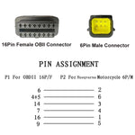 Cavo convertitore OBD2 per moto da 6 pin a 16 pin, cavo diagnostico, For Husqvarna