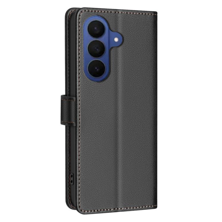 Custodia per telefono in pelle con texture litchi e protezione RFID antifurto., For Galaxy S26 FE 5G, For Samsung Galaxy S26 Ultra 5G, For Samsung Galaxy S26 5G, For Samsung Galaxy S25 FE 5G