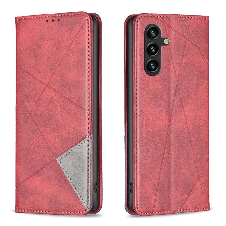 Custodia per telefono in pelle magnetica con texture a rombi, For Galaxy S26 FE 5G, For Samsung Galaxy S26 Ultra 5G, For Samsung Galaxy S26 5G, For Samsung Galaxy S25 FE 5G