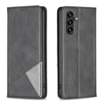 Custodia per telefono in pelle magnetica con texture a rombi, For Galaxy S26 FE 5G, For Samsung Galaxy S26 Ultra 5G, For Samsung Galaxy S26 5G, For Samsung Galaxy S25 FE 5G