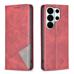 Custodia per telefono in pelle magnetica con texture a rombi, For Galaxy S26 FE 5G, For Samsung Galaxy S26 Ultra 5G, For Samsung Galaxy S26 5G, For Samsung Galaxy S25 FE 5G