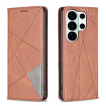 Custodia per telefono in pelle magnetica con texture a rombi, For Galaxy S26 FE 5G, For Samsung Galaxy S26 Ultra 5G, For Samsung Galaxy S26 5G, For Samsung Galaxy S25 FE 5G