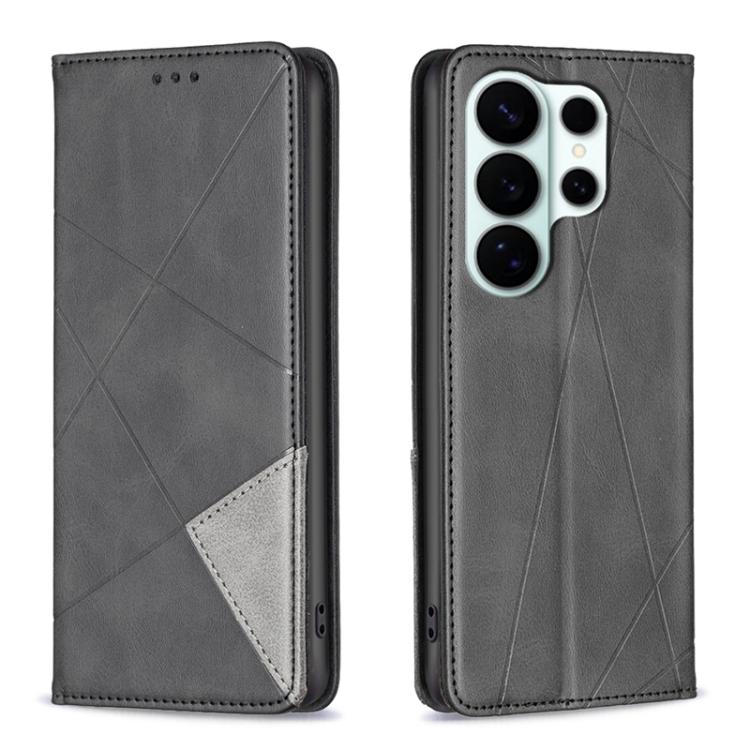 Custodia per telefono in pelle magnetica con texture a rombi, For Galaxy S26 FE 5G, For Samsung Galaxy S26 Ultra 5G, For Samsung Galaxy S26 5G, For Samsung Galaxy S25 FE 5G