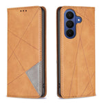 Custodia per telefono in pelle magnetica con texture a rombi, For Galaxy S26 FE 5G, For Samsung Galaxy S26 Ultra 5G, For Samsung Galaxy S26 5G, For Samsung Galaxy S25 FE 5G