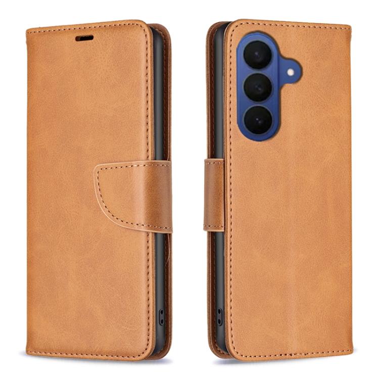 Custodia per telefono in pelle tinta unita con texture effetto pelle di agnello., For Galaxy S26 FE 5G, For Samsung Galaxy S26 Ultra 5G, For Samsung Galaxy S26 5G, For Samsung Galaxy S25 FE 5G
