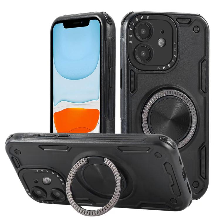 Custodia per telefono con supporto magnetico a rotazione a 360 gradi e meccanismo a tre nuclei., For iPhone 12, For iPhone 12 Pro, For iPhone 11