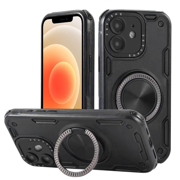Custodia per telefono con supporto magnetico a rotazione a 360 gradi e meccanismo a tre nuclei., For iPhone 12, For iPhone 12 Pro, For iPhone 11