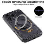 Custodia per telefono con supporto magnetico a rotazione a 360 gradi e meccanismo a tre nuclei., For iPhone 12, For iPhone 12 Pro, For iPhone 11