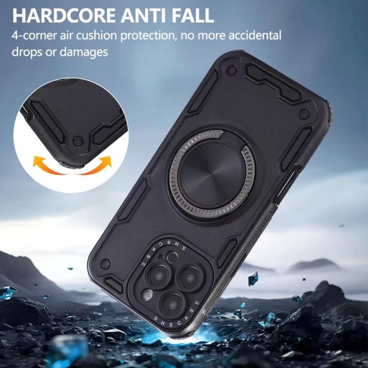 Custodia per telefono con supporto magnetico a rotazione a 360 gradi e meccanismo a tre nuclei., For iPhone 12, For iPhone 12 Pro, For iPhone 11