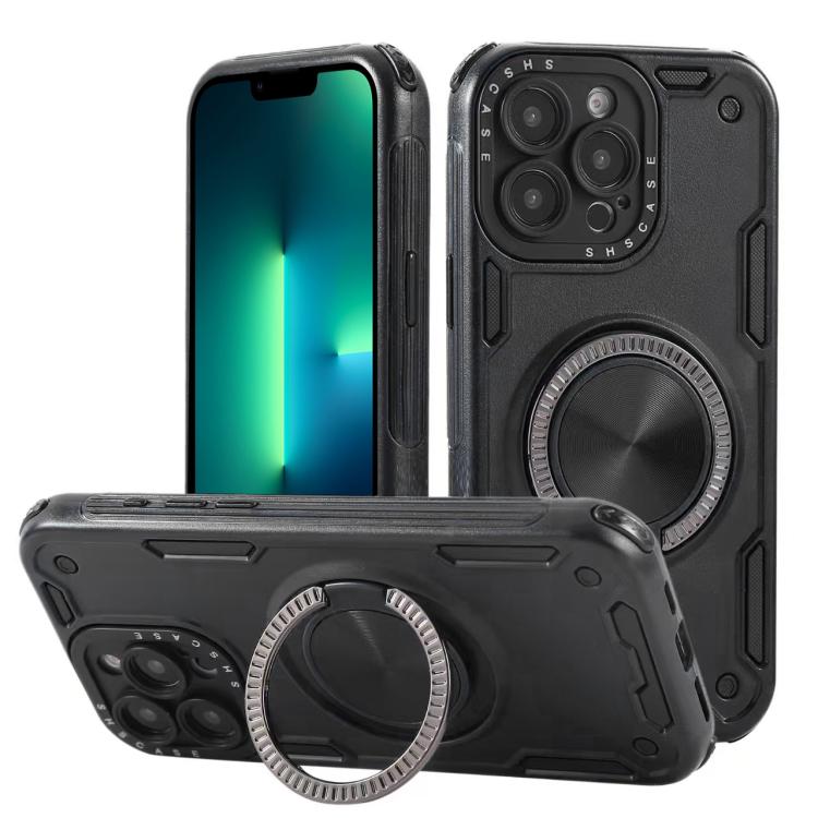 Custodia per telefono con supporto magnetico a rotazione a 360 gradi e meccanismo a tre nuclei., For iPhone 15 Pro Max, For iPhone 15, For iPhone 14, For iPhone 14 Pro Max, For iPhone 13 Pro Max, For iPhone 13