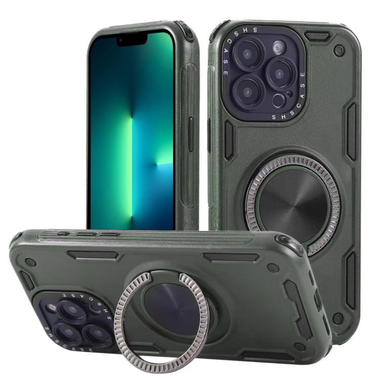 Custodia per telefono con supporto magnetico a rotazione a 360 gradi e meccanismo a tre nuclei., For iPhone 15 Pro Max, For iPhone 15, For iPhone 14, For iPhone 14 Pro Max, For iPhone 13 Pro Max, For iPhone 13