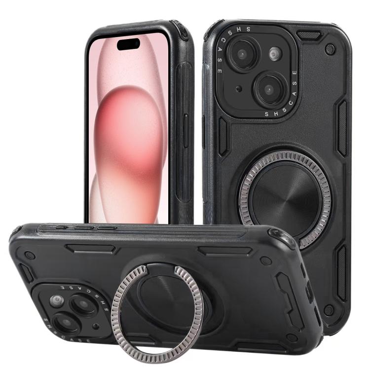 Custodia per telefono con supporto magnetico a rotazione a 360 gradi e meccanismo a tre nuclei., For iPhone 15 Pro Max, For iPhone 15, For iPhone 14, For iPhone 14 Pro Max, For iPhone 13 Pro Max, For iPhone 13