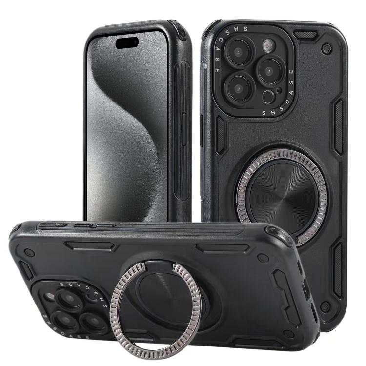 Custodia per telefono con supporto magnetico a rotazione a 360 gradi e meccanismo a tre nuclei., For iPhone 15 Pro Max, For iPhone 15, For iPhone 14, For iPhone 14 Pro Max, For iPhone 13 Pro Max, For iPhone 13