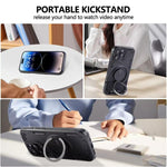Custodia per telefono con supporto magnetico a rotazione a 360 gradi e meccanismo a tre nuclei., For iPhone 15 Pro Max, For iPhone 15, For iPhone 14, For iPhone 14 Pro Max, For iPhone 13 Pro Max, For iPhone 13