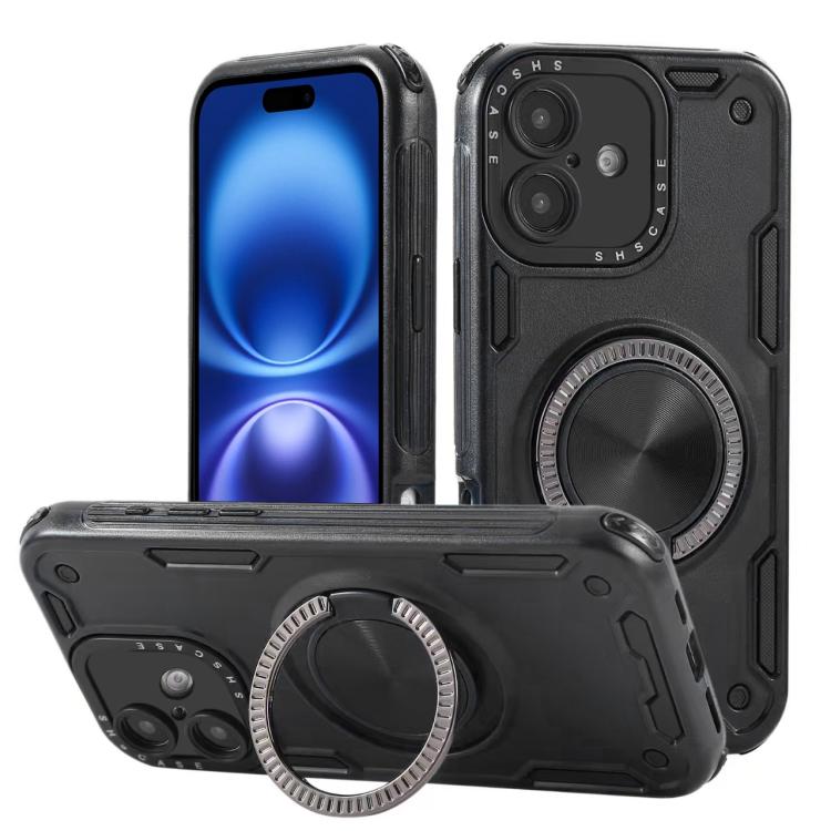 Custodia per telefono con supporto magnetico a rotazione a 360 gradi e meccanismo a tre nuclei., For iPhone 17 Pro Max, For iPhone 17 Pro, For iPhone 16 Pro Max, For iPhone 16 Pro, For iPhone 16 Plus, For iPhone 16