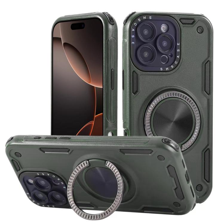 Custodia per telefono con supporto magnetico a rotazione a 360 gradi e meccanismo a tre nuclei., For iPhone 17 Pro Max, For iPhone 17 Pro, For iPhone 16 Pro Max, For iPhone 16 Pro, For iPhone 16 Plus, For iPhone 16