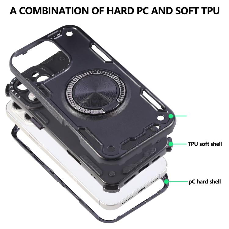 Custodia per telefono con supporto magnetico a rotazione a 360 gradi e meccanismo a tre nuclei., For iPhone 12, For iPhone 12 Pro, For iPhone 11