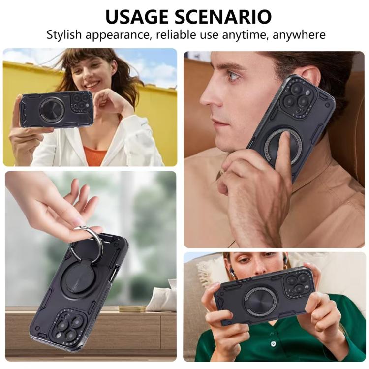 Custodia per telefono con supporto magnetico a rotazione a 360 gradi e meccanismo a tre nuclei., For iPhone 12, For iPhone 12 Pro, For iPhone 11