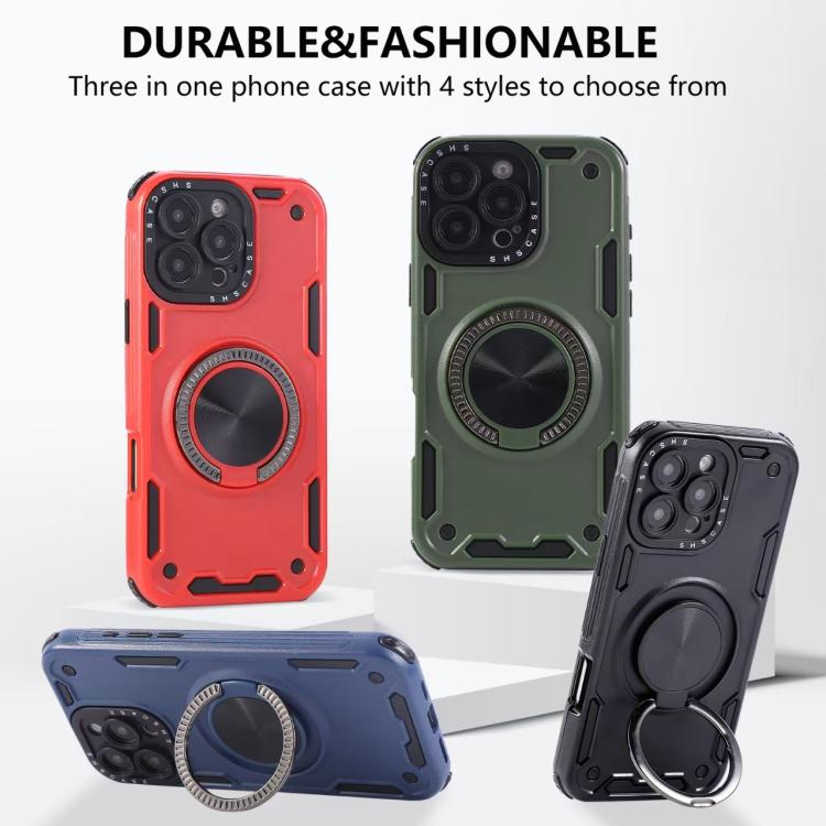 Custodia per telefono con supporto magnetico a rotazione a 360 gradi e meccanismo a tre nuclei., For iPhone 17 Pro Max, For iPhone 17 Pro, For iPhone 16 Pro Max, For iPhone 16 Pro, For iPhone 16 Plus, For iPhone 16