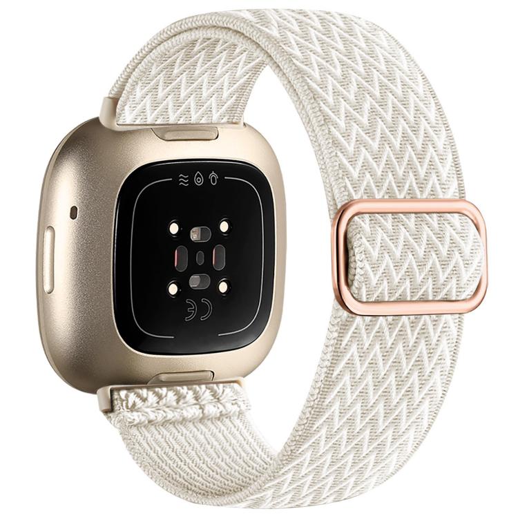 Cinturino per orologio xDfind in nylon intrecciato ondulato ed elastico con fibbia di regolazione., For Fitbit Versa 4 / 3 / Sense2 / 1