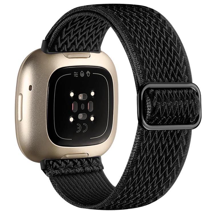 Cinturino per orologio xDfind in nylon intrecciato ondulato ed elastico con fibbia di regolazione., For Fitbit Versa 4 / 3 / Sense2 / 1