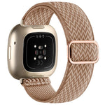 Cinturino per orologio xDfind in nylon intrecciato ondulato ed elastico con fibbia di regolazione., For Fitbit Versa 4 / 3 / Sense2 / 1