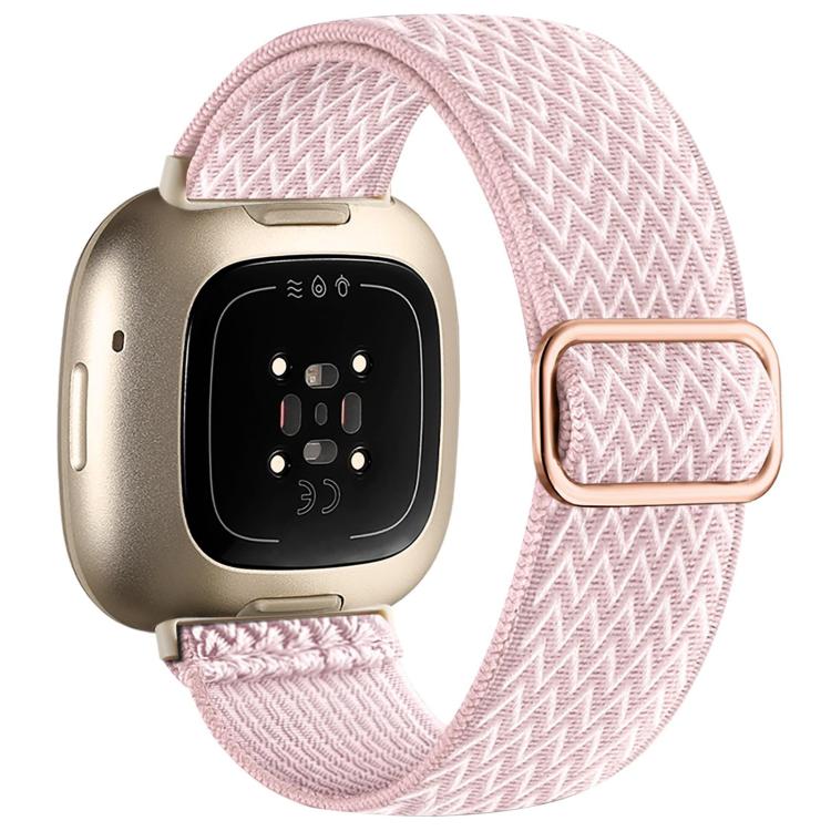Cinturino per orologio xDfind in nylon intrecciato ondulato ed elastico con fibbia di regolazione., For Fitbit Versa 4 / 3 / Sense2 / 1