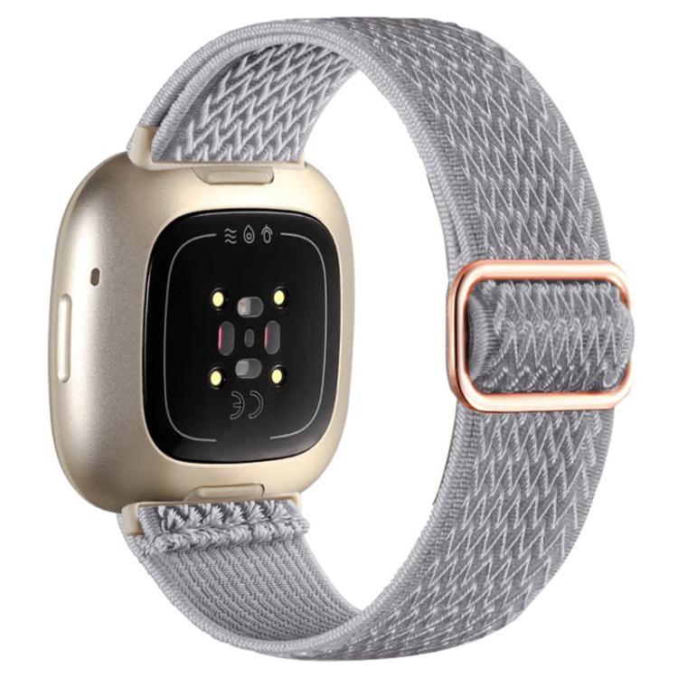 Cinturino per orologio xDfind in nylon intrecciato ondulato ed elastico con fibbia di regolazione., For Fitbit Versa 4 / 3 / Sense2 / 1