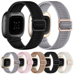 Cinturino per orologio xDfind in nylon intrecciato ondulato ed elastico con fibbia di regolazione., For Fitbit Versa 4 / 3 / Sense2 / 1
