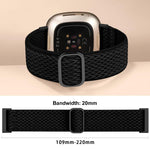 Cinturino per orologio xDfind in nylon intrecciato ondulato ed elastico con fibbia di regolazione., For Fitbit Versa 4 / 3 / Sense2 / 1