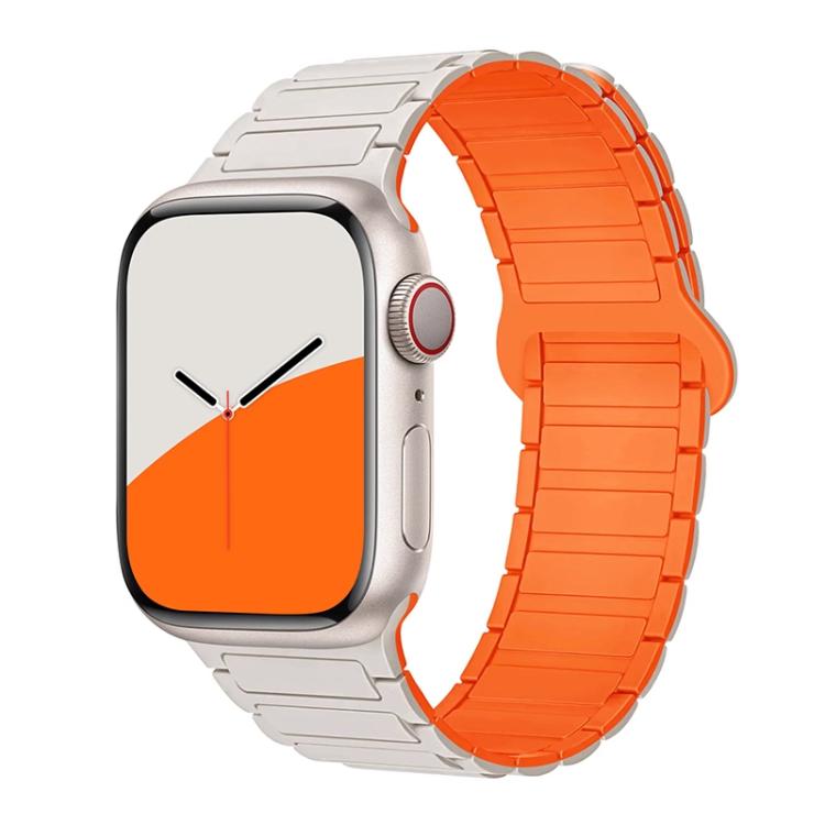 Cinturino per orologio in silicone magnetico a tre perline xDfind, For Apple Watch 42 / 44 / 45 / 46 / 49mm, For Apple Watch 38 / 40 / 41 / S10 42mm
