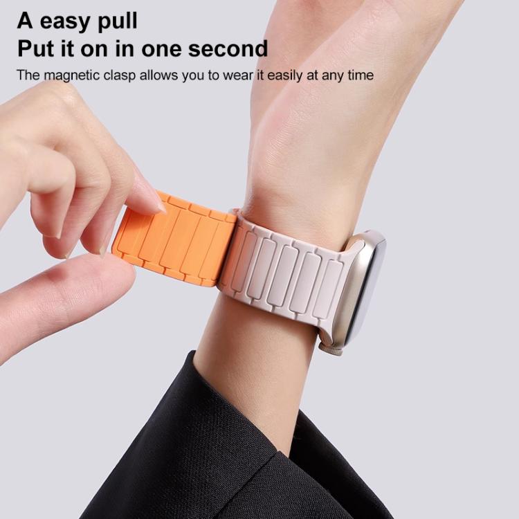 Cinturino per orologio in silicone magnetico a tre perline xDfind, For Apple Watch 42 / 44 / 45 / 46 / 49mm, For Apple Watch 38 / 40 / 41 / S10 42mm