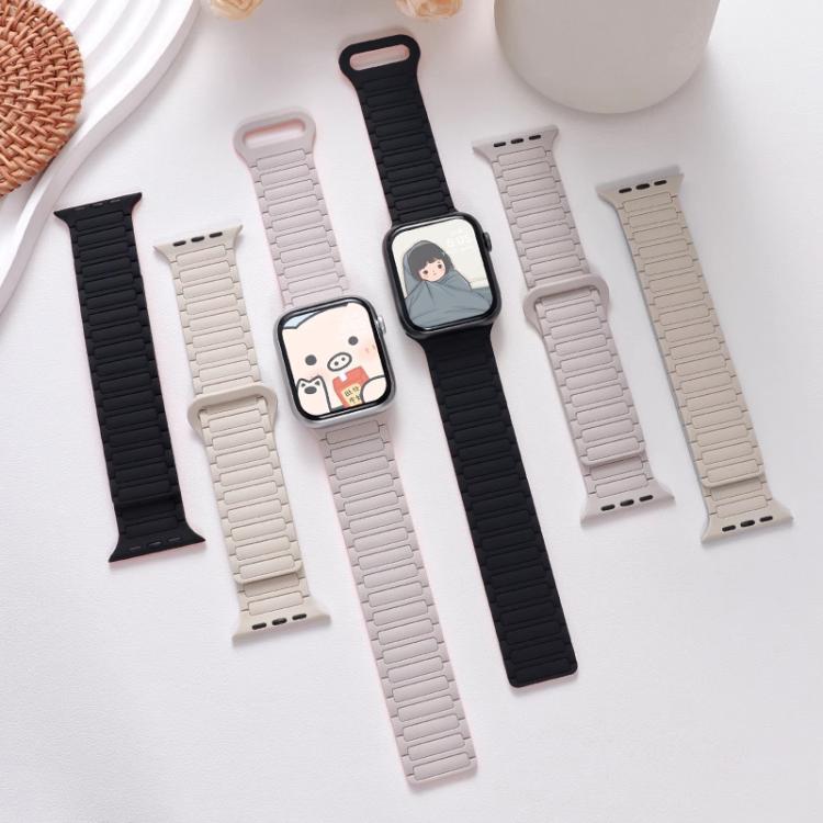 Cinturino per orologio in silicone magnetico a tre perline xDfind, For Apple Watch 42 / 44 / 45 / 46 / 49mm, For Apple Watch 38 / 40 / 41 / S10 42mm