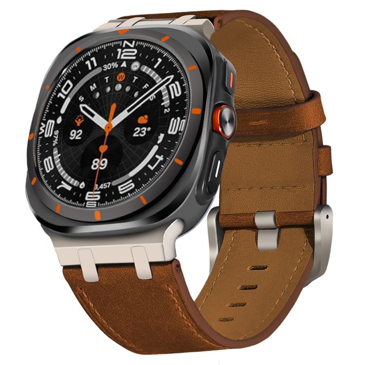 Cinturino per orologio in pelle Crazy Horse, For Samsung Galaxy Watch8 / Watch8 Classic