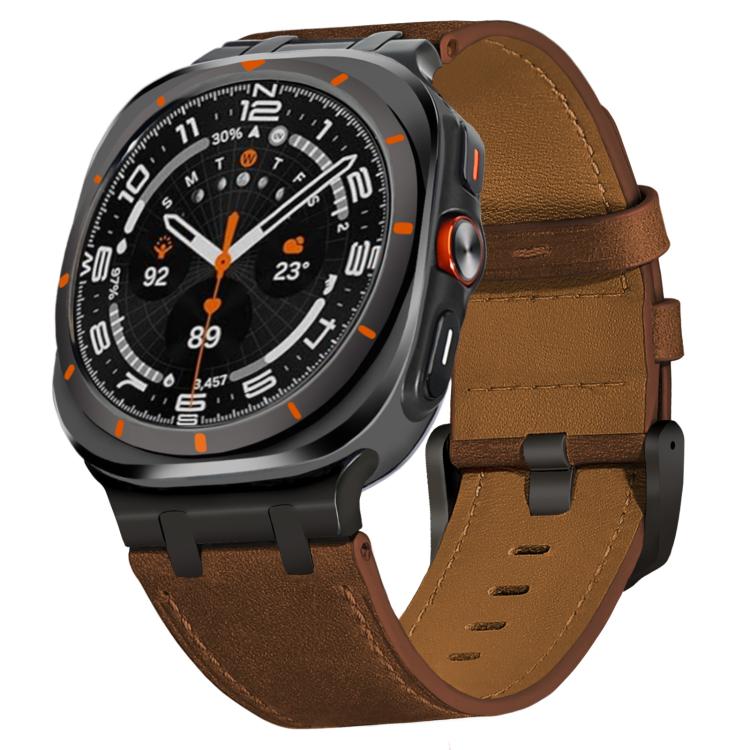 Cinturino per orologio in pelle Crazy Horse, For Samsung Galaxy Watch8 / Watch8 Classic