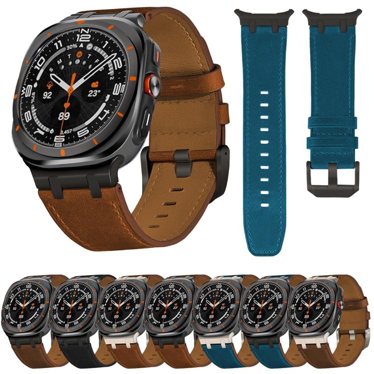 Cinturino per orologio in pelle Crazy Horse, For Samsung Galaxy Watch8 / Watch8 Classic