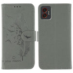 Custodia per telefono in pelle con motivo a piuma e texture litchi, For Samsung Galaxy XCover7 Pro