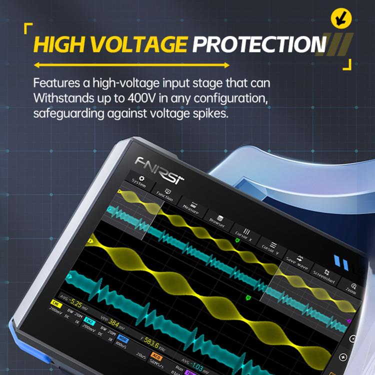 Oscilloscopio tablet FNIRSI DPOS350P 4 in 1 con schermo touch IPS HD da 7 pollici e frequenza di campionamento fino a 350 MHz., DPOS350P(US Plug), DPOS350P(EU Plug)