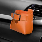 Borsa portaoggetti in pelle PU da appendere alla bocchetta dell'aria dell'auto.
